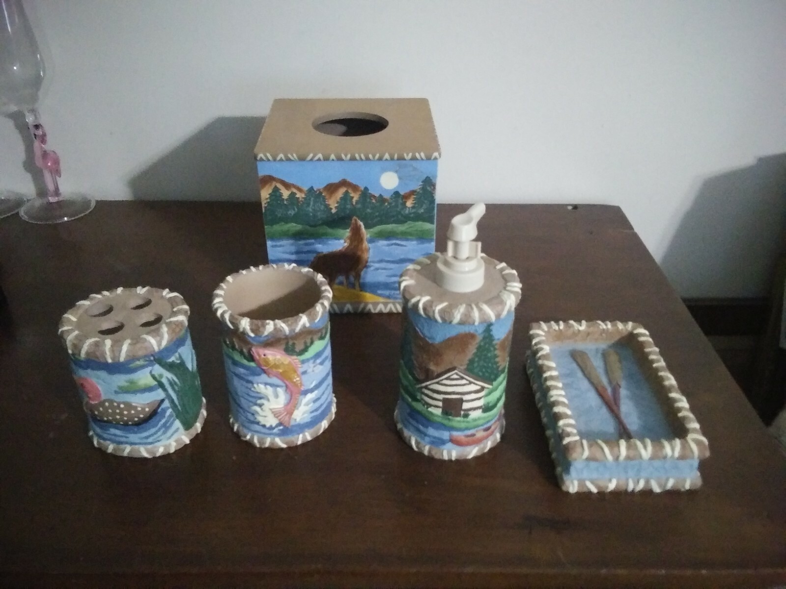 Lodge Life Bathroom Set 5 Pieces New Never Used Very Nice