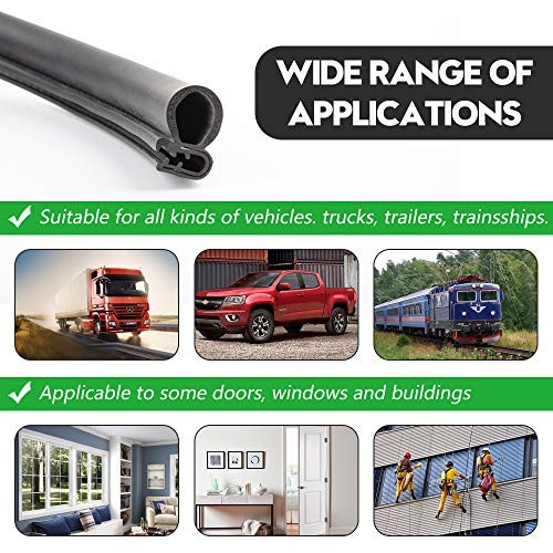 20FT Car Door Weather Strip with Top Bulb, PVC Plastic Trim with EPDM 20 Ft