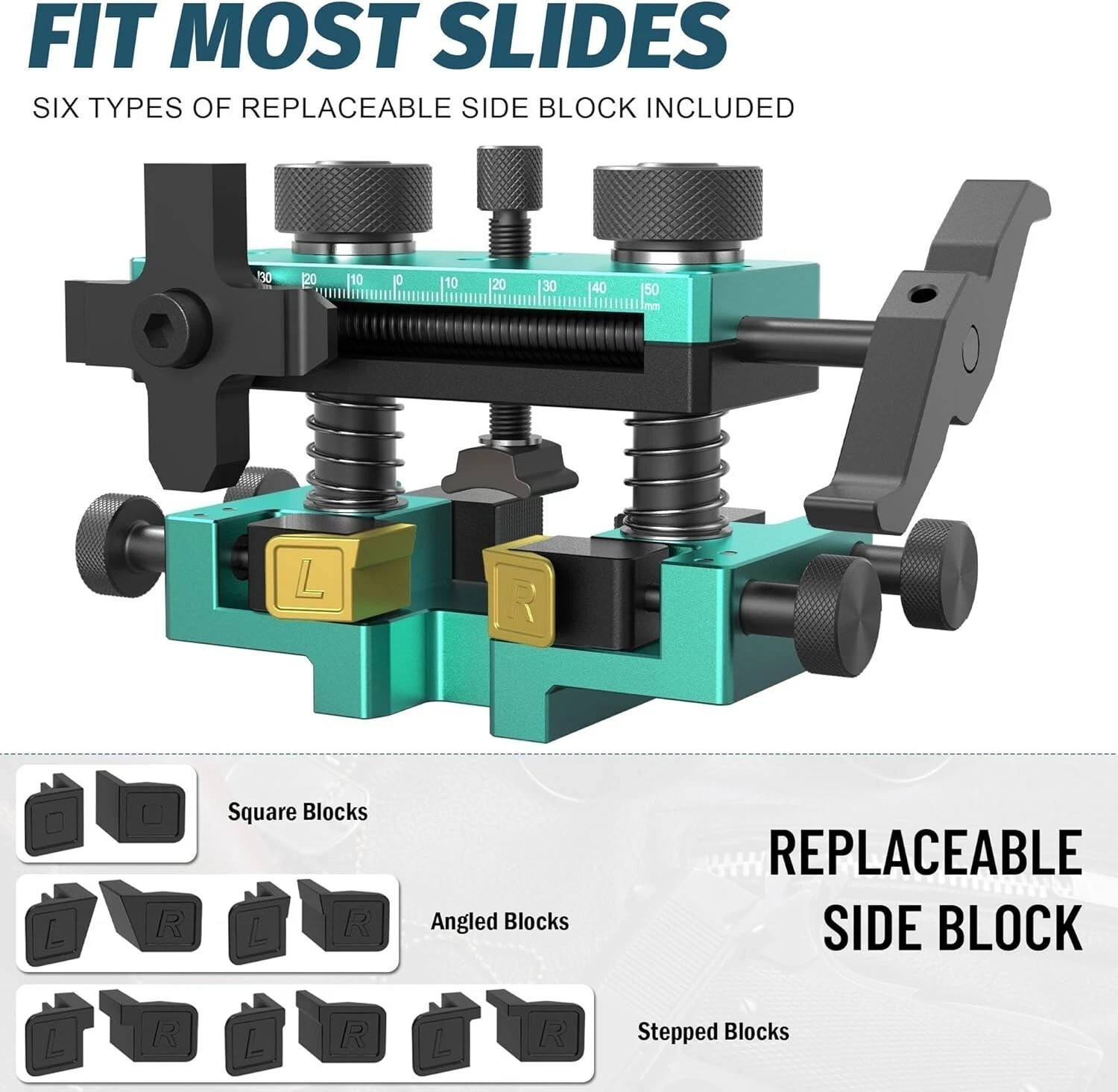 Pistol Sight Pusher Tool for Square Slides Front & Rear Sight Adjustment(Cyan)