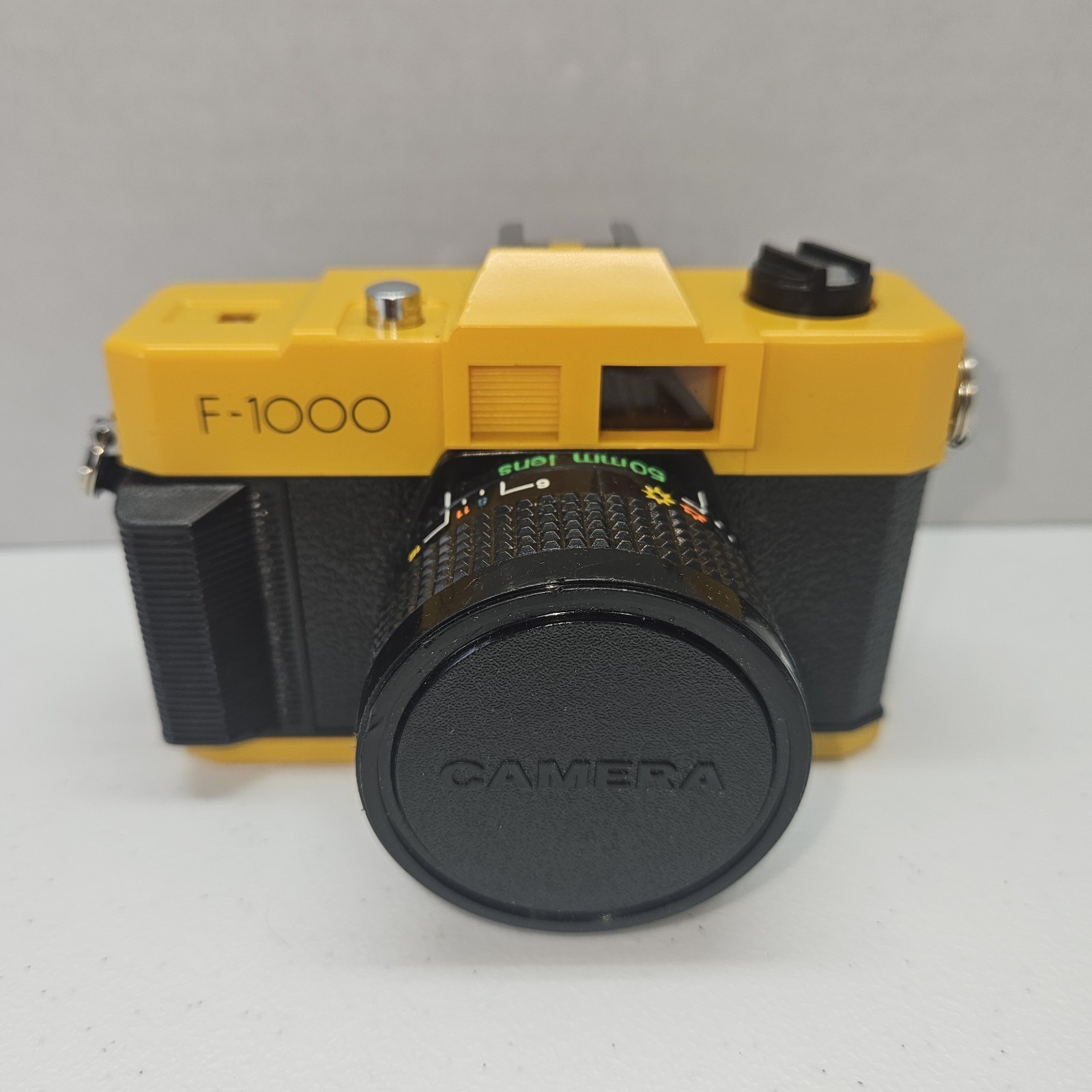 Vintage F-1000 Yellow & Black Film Camera 50mm 1:6 Lens