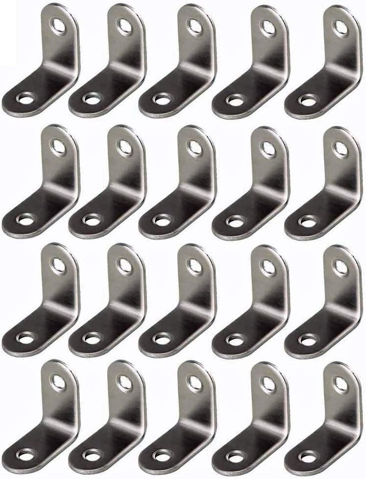 20pk 1/2" Zinc L Brackets w/ Screws