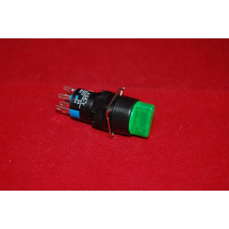 NEW 2X 16mm Round ILLUMINATED Latching Selector switch 2 Position Green 24V LED