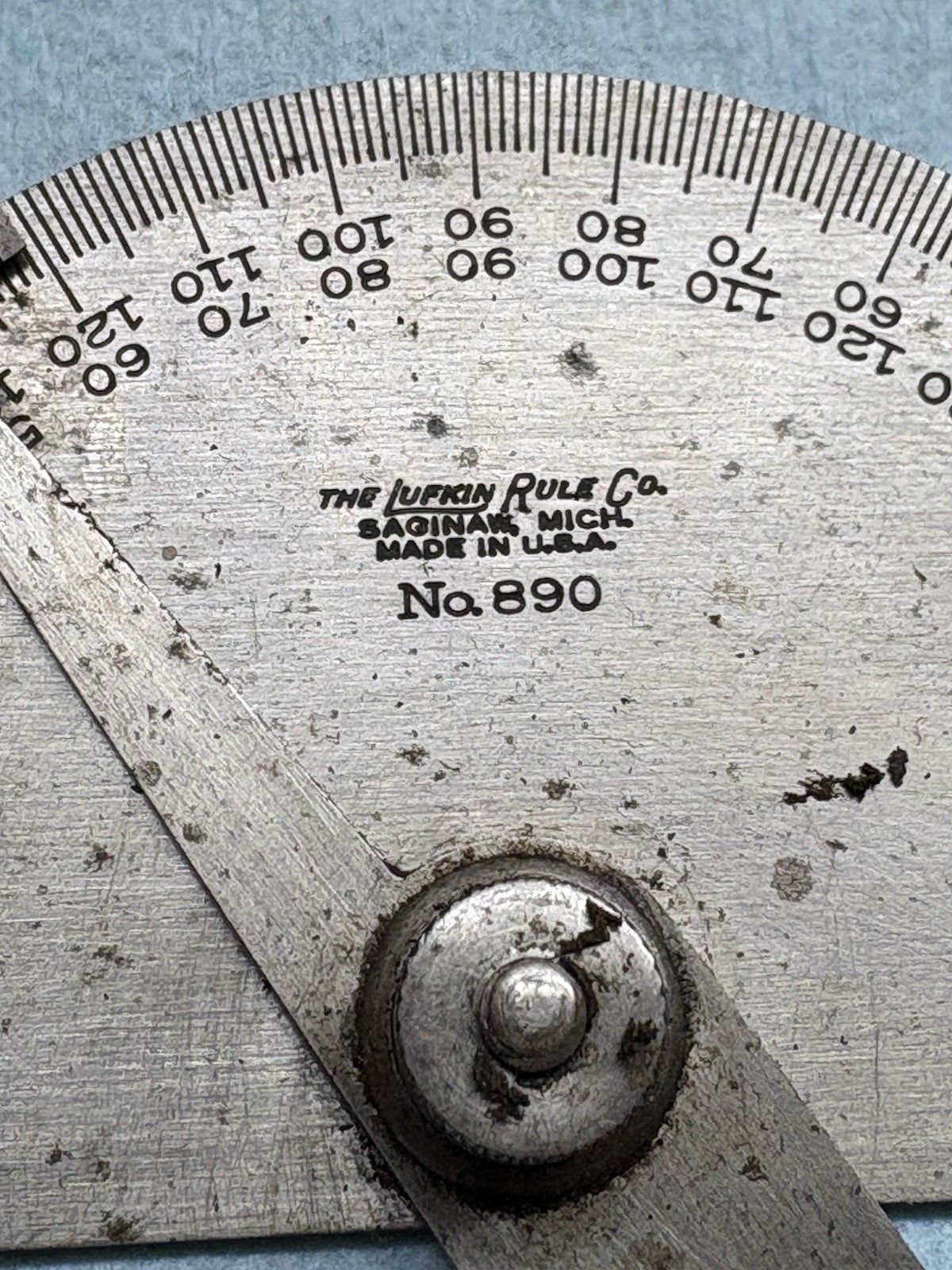 The Lufkin Rule Co. Steel Adjustable Locking Protractor No. 890
