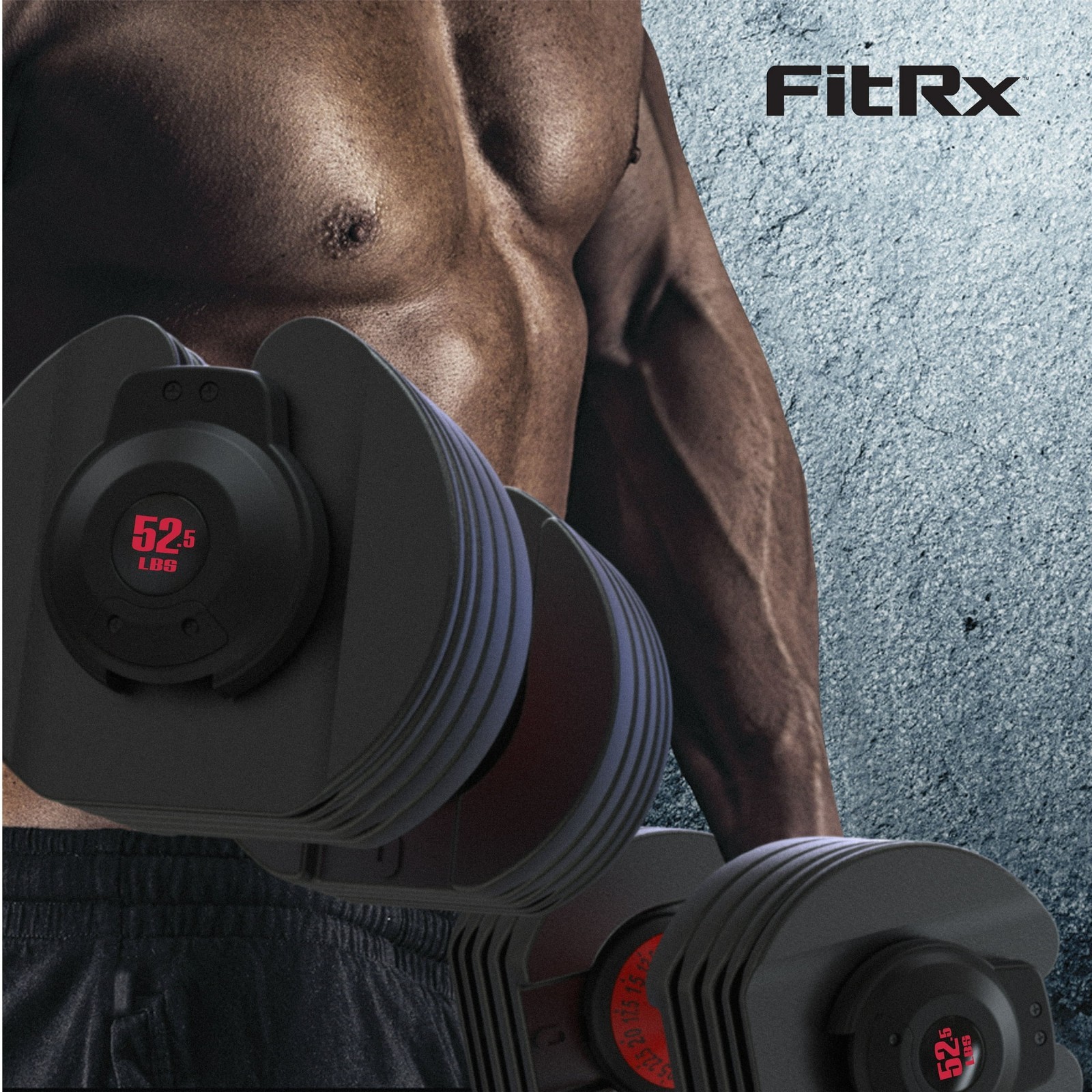 FitRx SmartBell Adjustable Dumbbell, 5-52.5 lbs