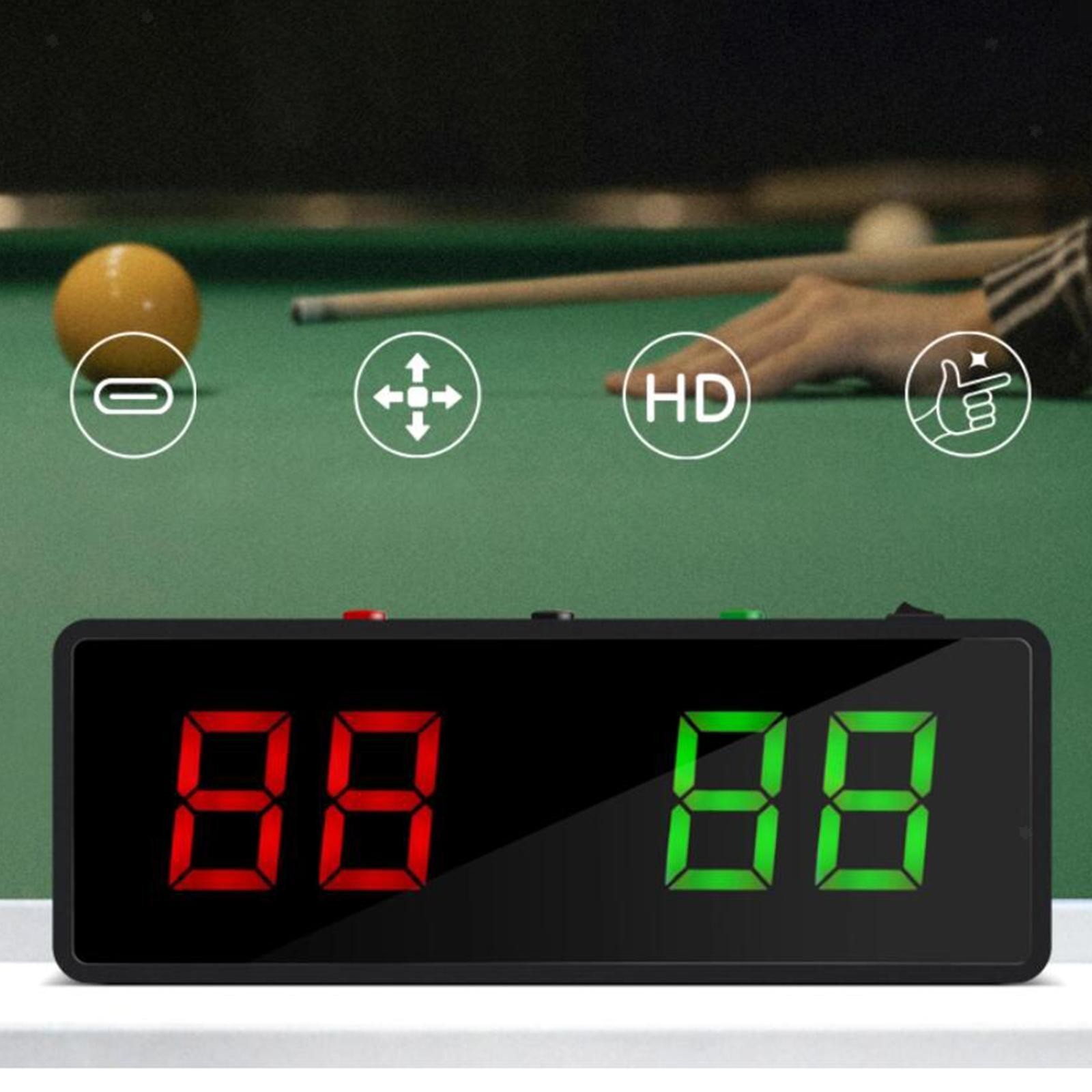 Billiards Electronic Scoreboard Sturdy Versatile Practical 10.2x3.7x1.2inch