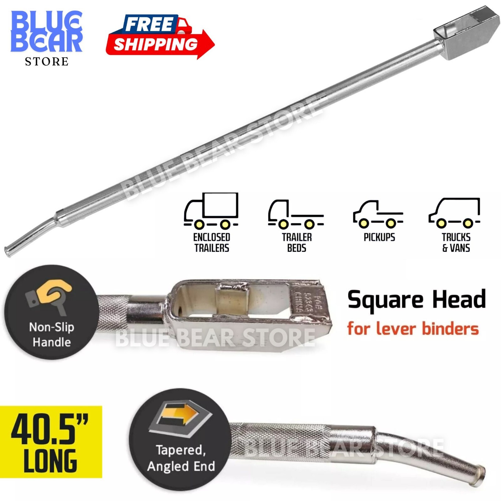 Leverage Winch Bar for Tighten Ratchet Strap Flatbeds Trailer Chain Lever Binder