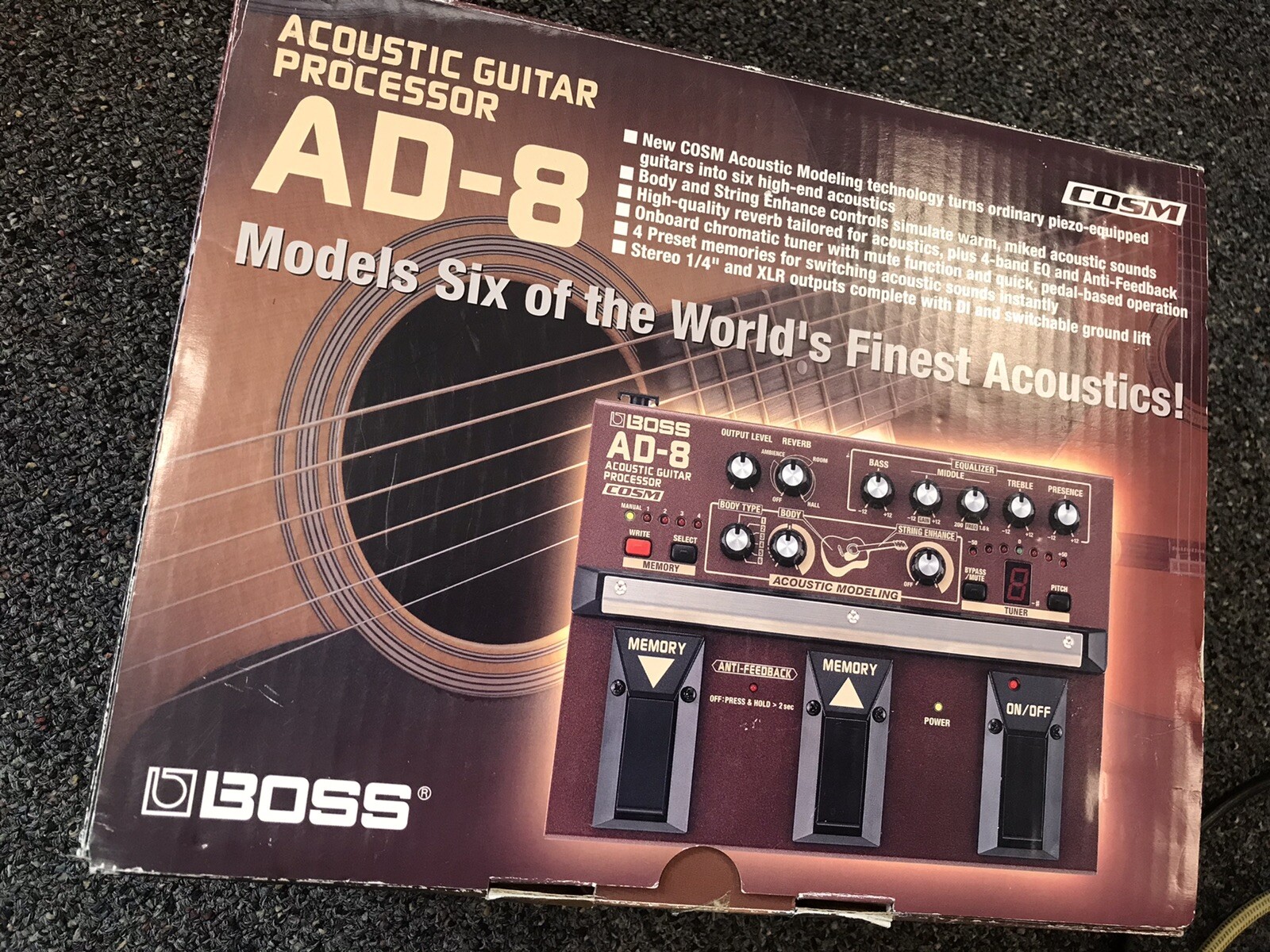 Boss AD-8 acoustic guitar processor with manual and box in mint condition