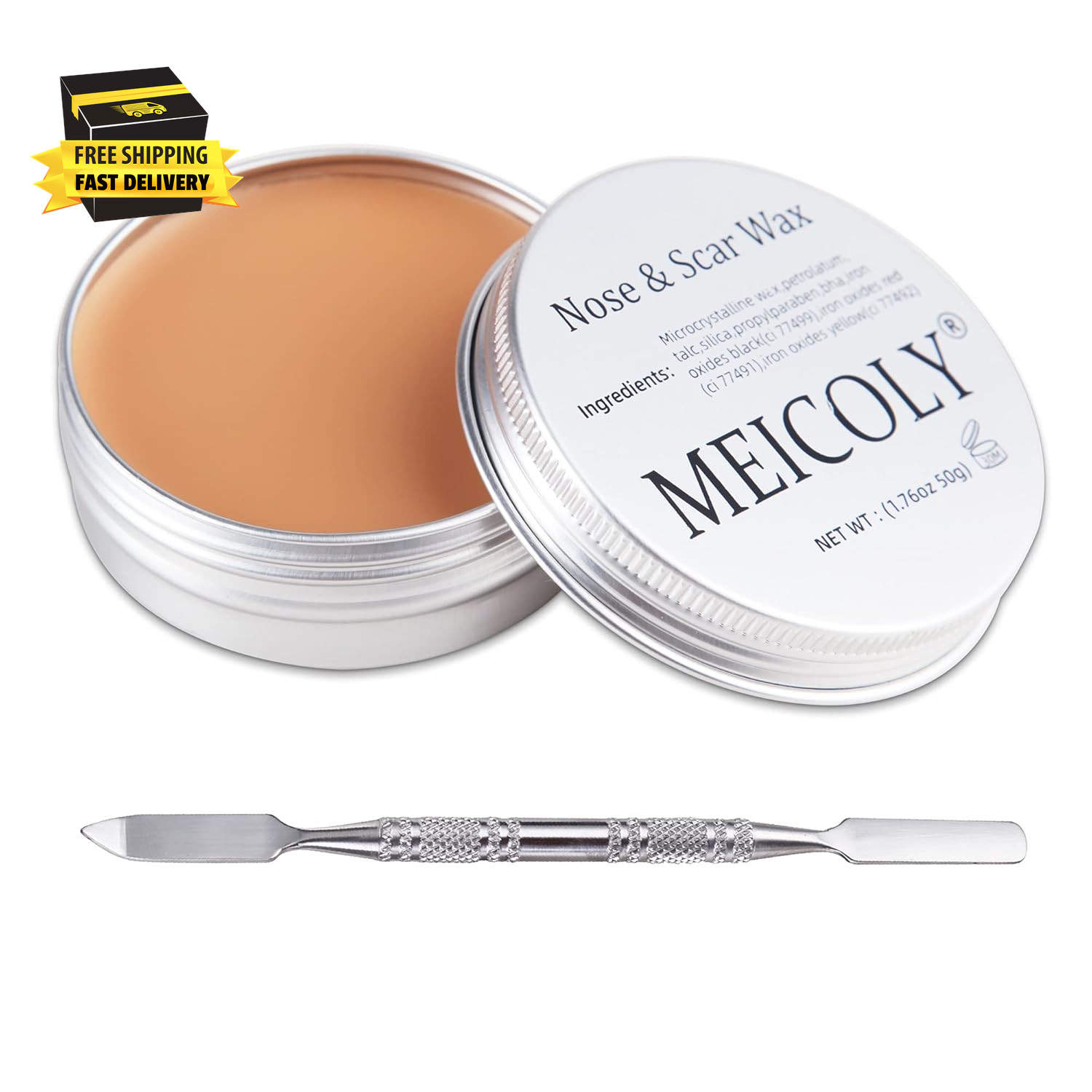 Scar Wax Kit with Spatula,Sfx Scar Makeup,Fake Nose Skin Putty Wax Makeup for Co