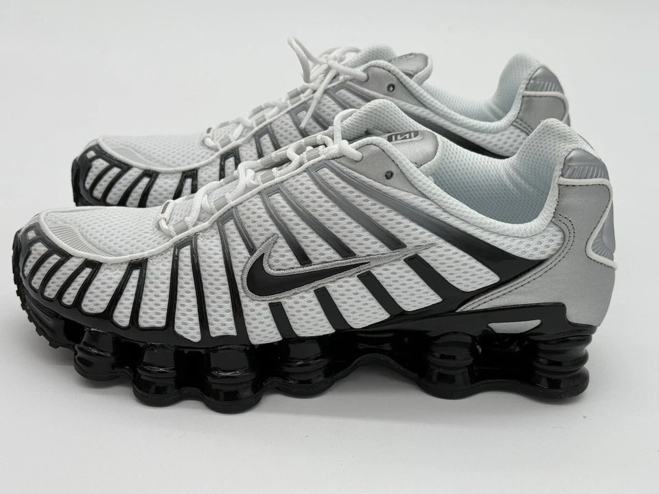 Nike Shox TL Metallic Silver Black NBY HQ4049-001 Womens Size 6.5-10