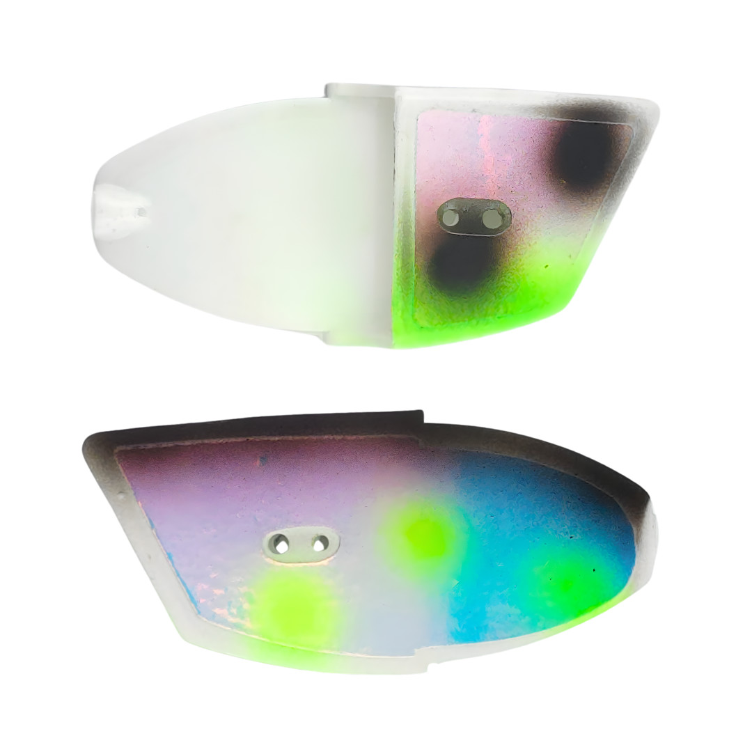 Pack of 2 Custom Airbrushed Super Glow Meatheads - Salmon / Trolling - Two Face