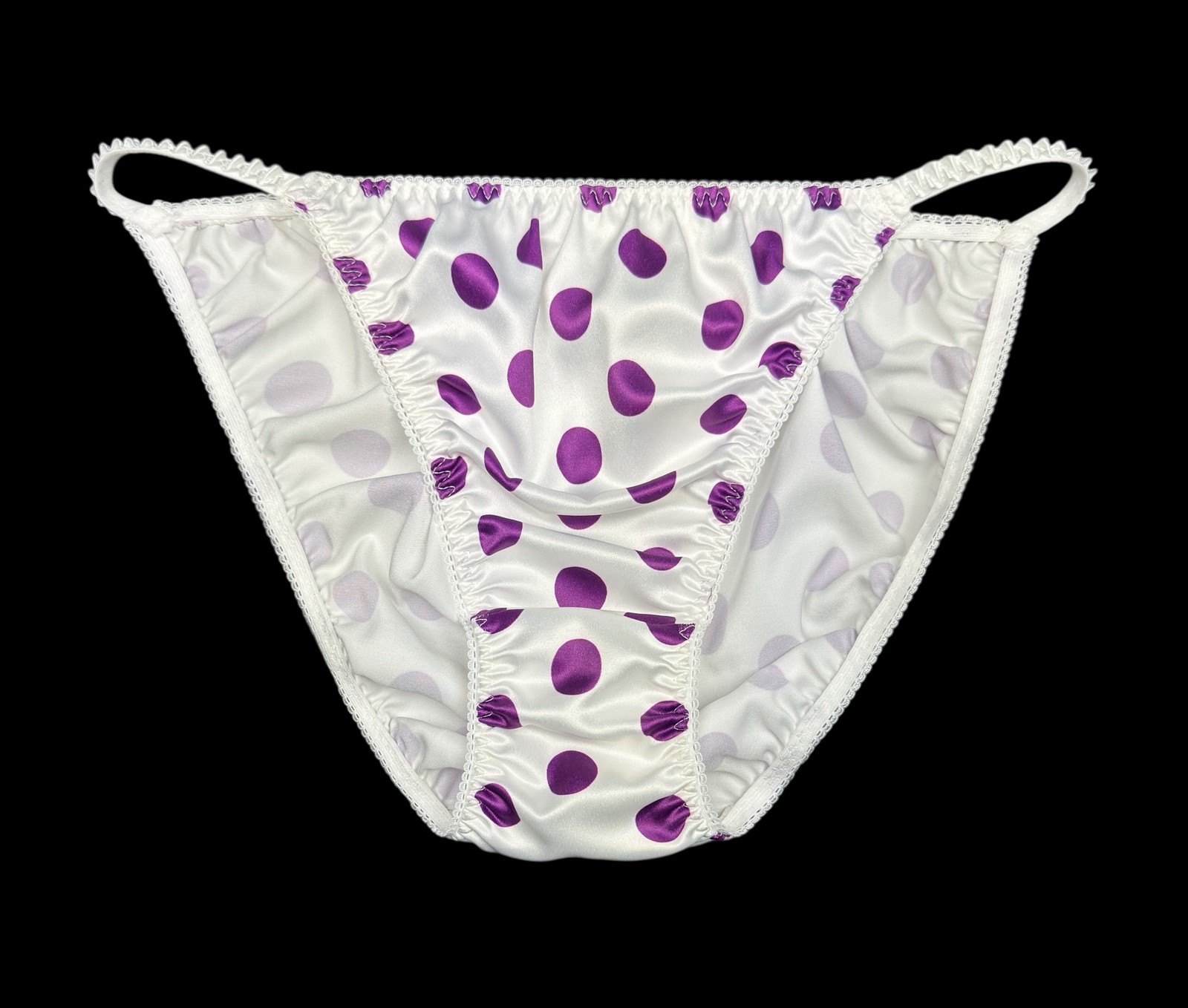 Classic Satin String Bikini Polka Dot XL
