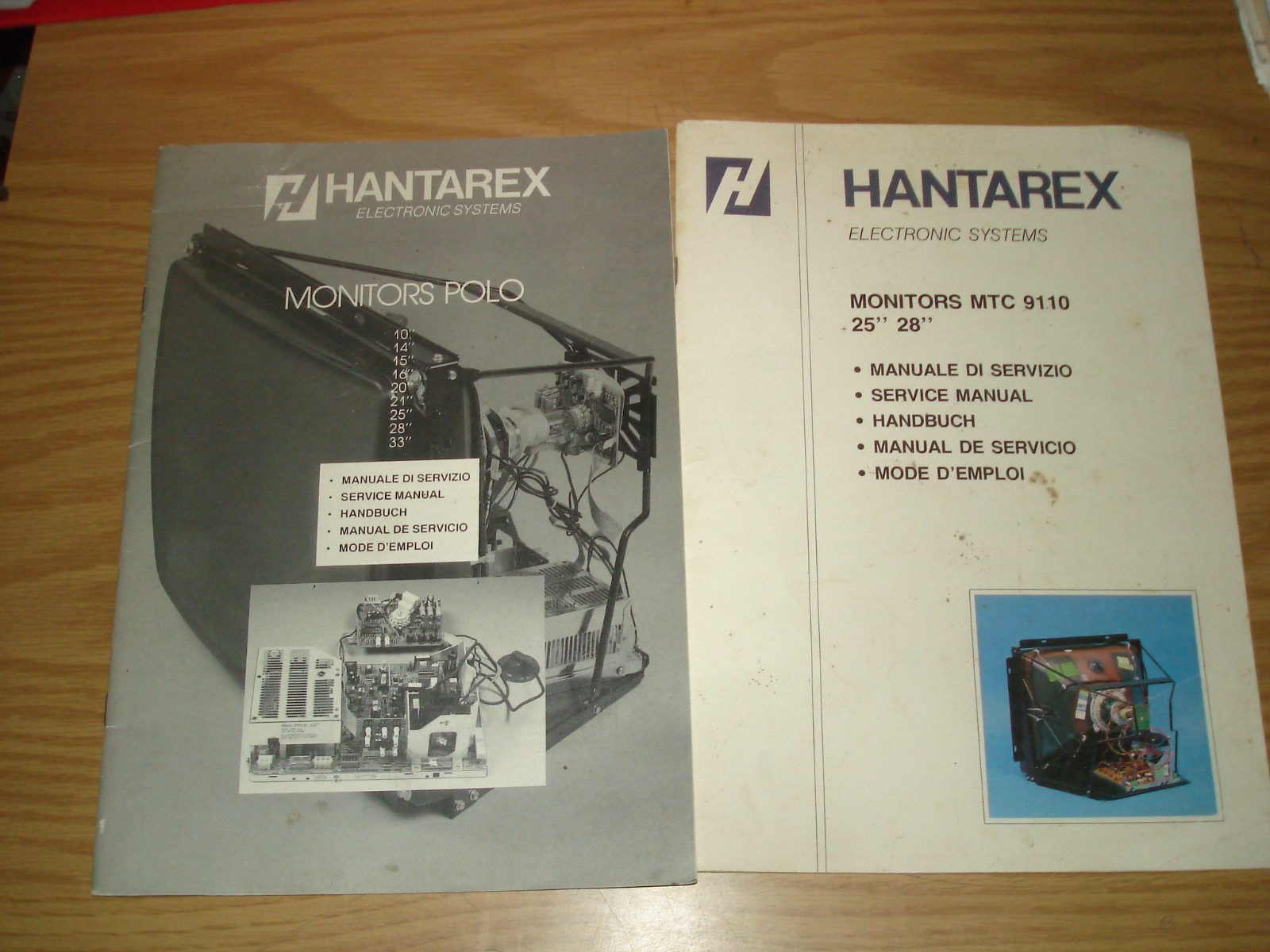 Hantarex Electronic Lot of 2 vintage Monitors manuals Polo/MTC 9110 1989-1992