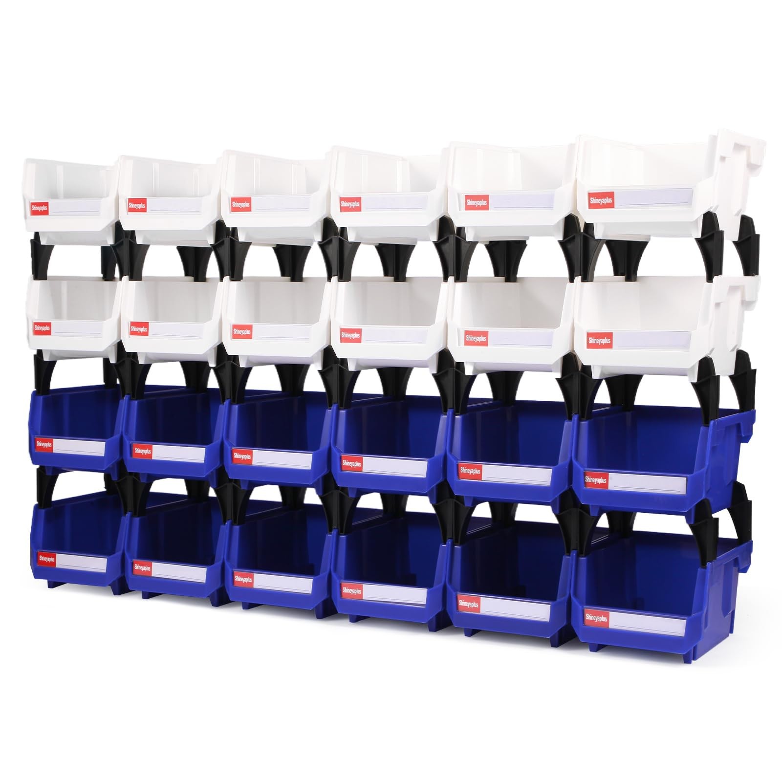 24 Packs Stackable Storage Bins 5x4x3" Small Parts Organizer Garage Hardware