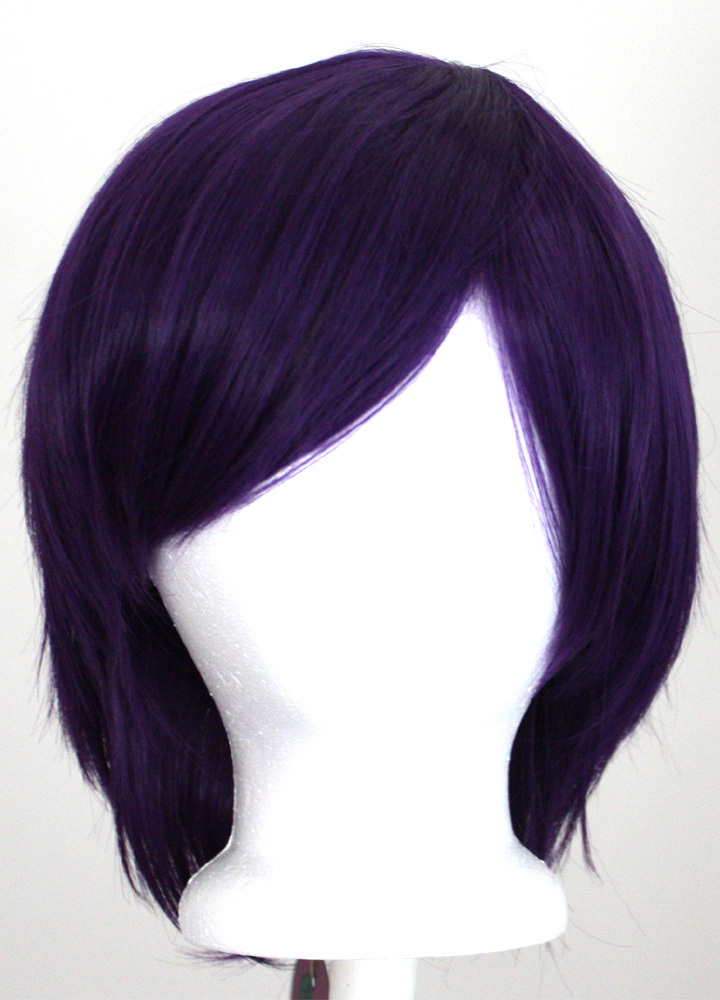 11'' Short Straight Layered Plum Purple Synthetic Cosplay Yuki Wig
