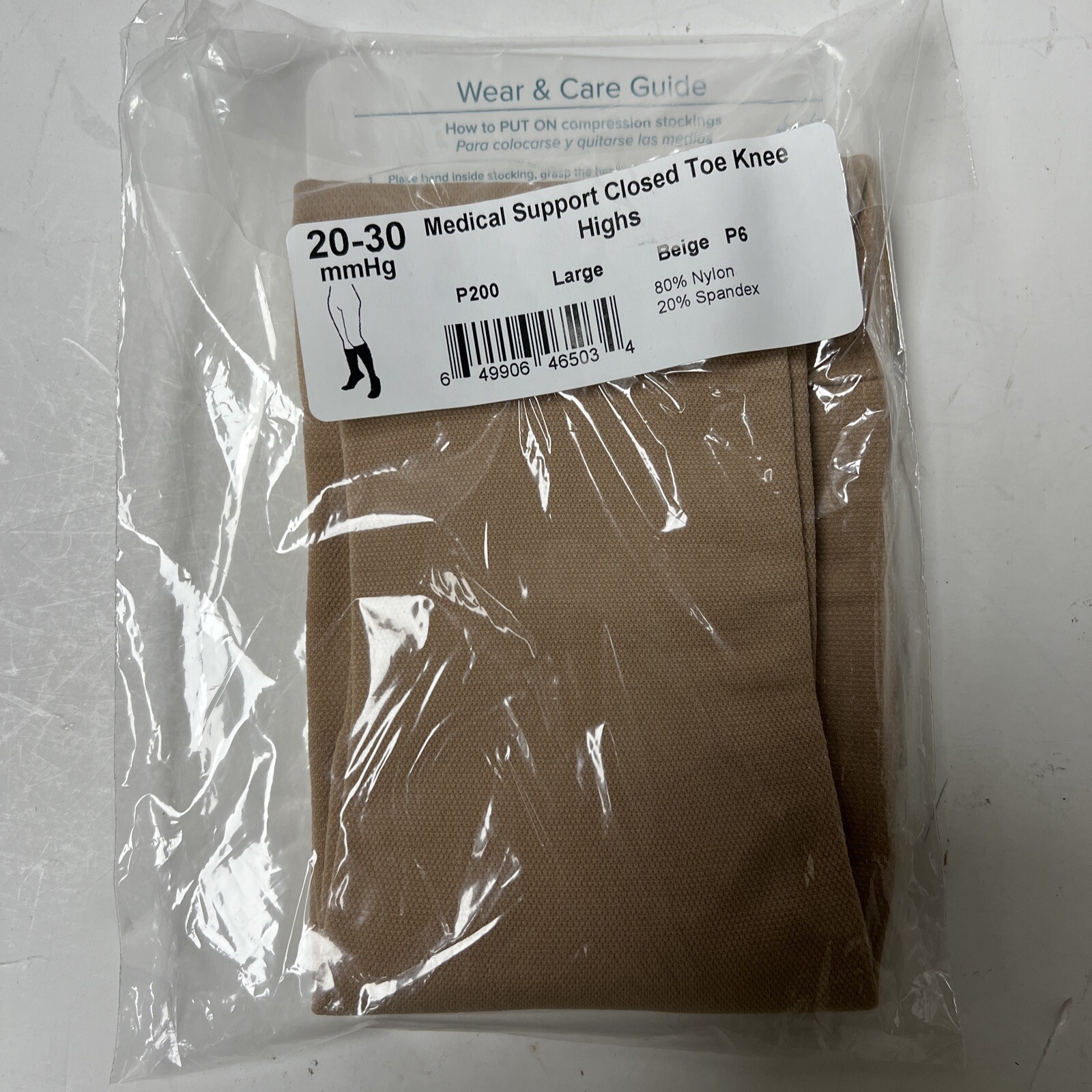 Ames Walker Medical Support Closed Toe Knee Highs 20-30 mmHg 200 L Beige P200