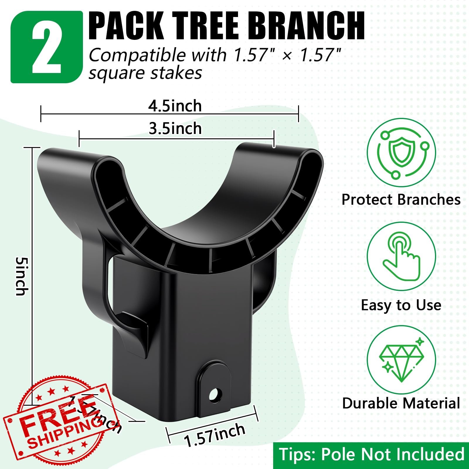 KJX 2 Pack Tree Crutches Black