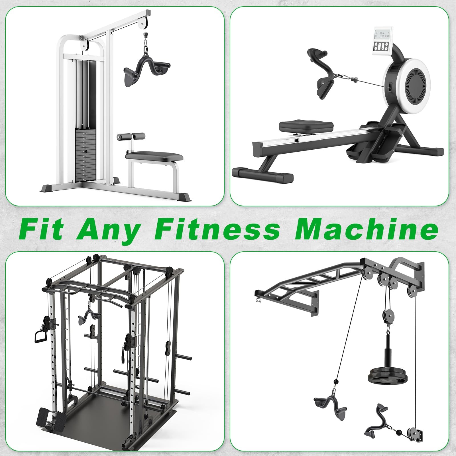 12" LAT Pull Down Bars Cable Machine Attachment, Rowing T-bar V-bar Set, Back...