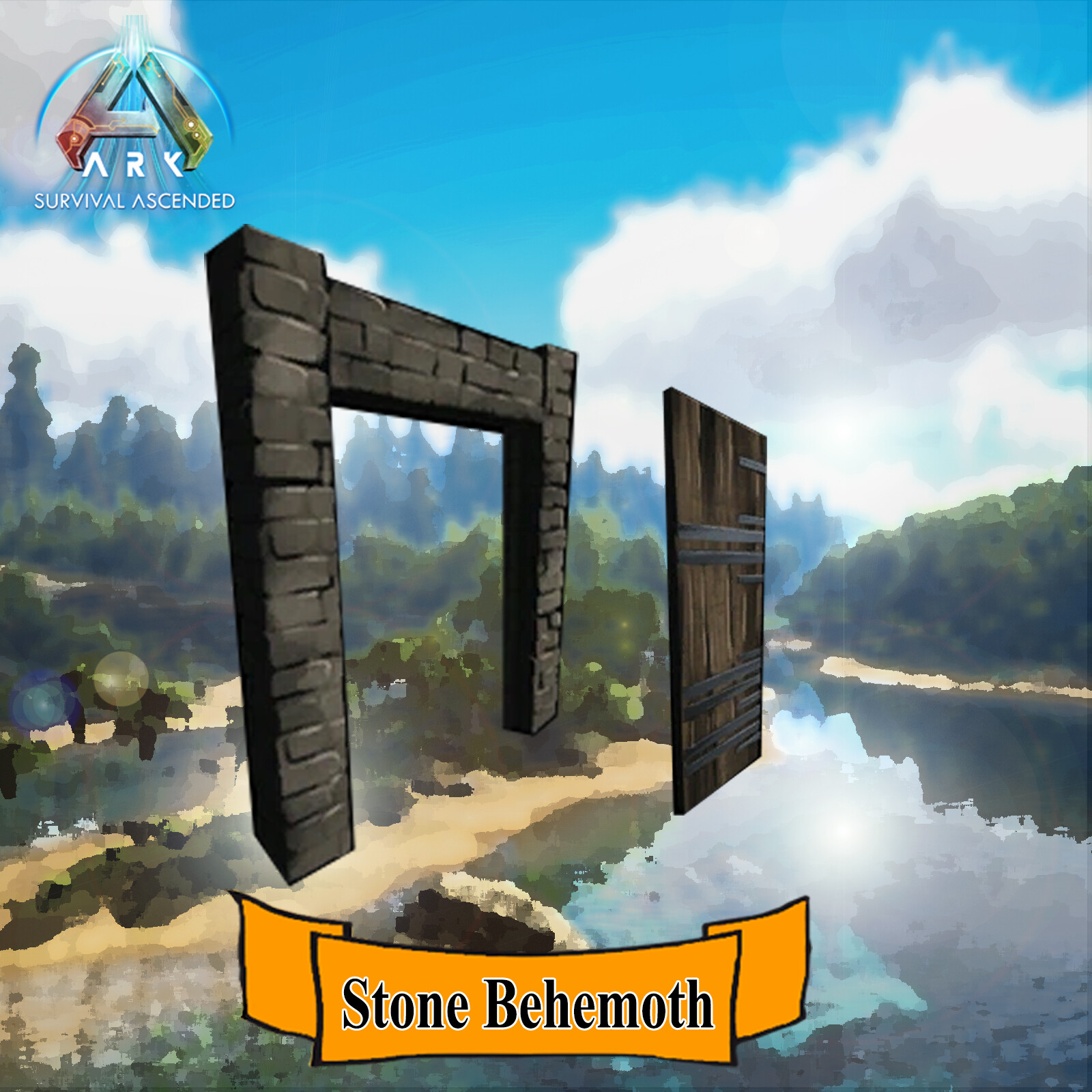 Ark Survival Ascended PC/PS5/XBOX - Official PVE - [x10] STONE BEHEMOTH GATE SET
