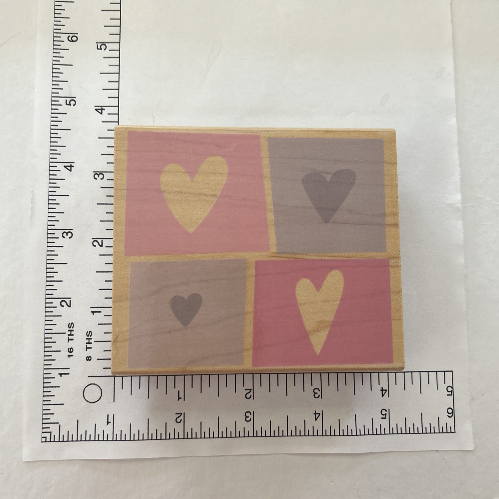 VTG ~ Hero Arts ~ Four Hearts Block 2004 - H2921 ~ Rubber Stamp ~ Brand New!