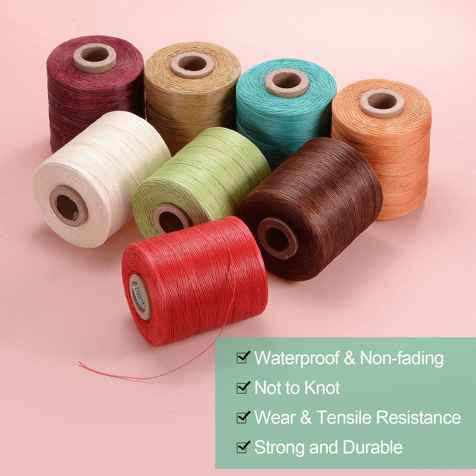 150D Waxed Thread 1061 Yards Polyester Leather Sewing Waxed String Dark Brown