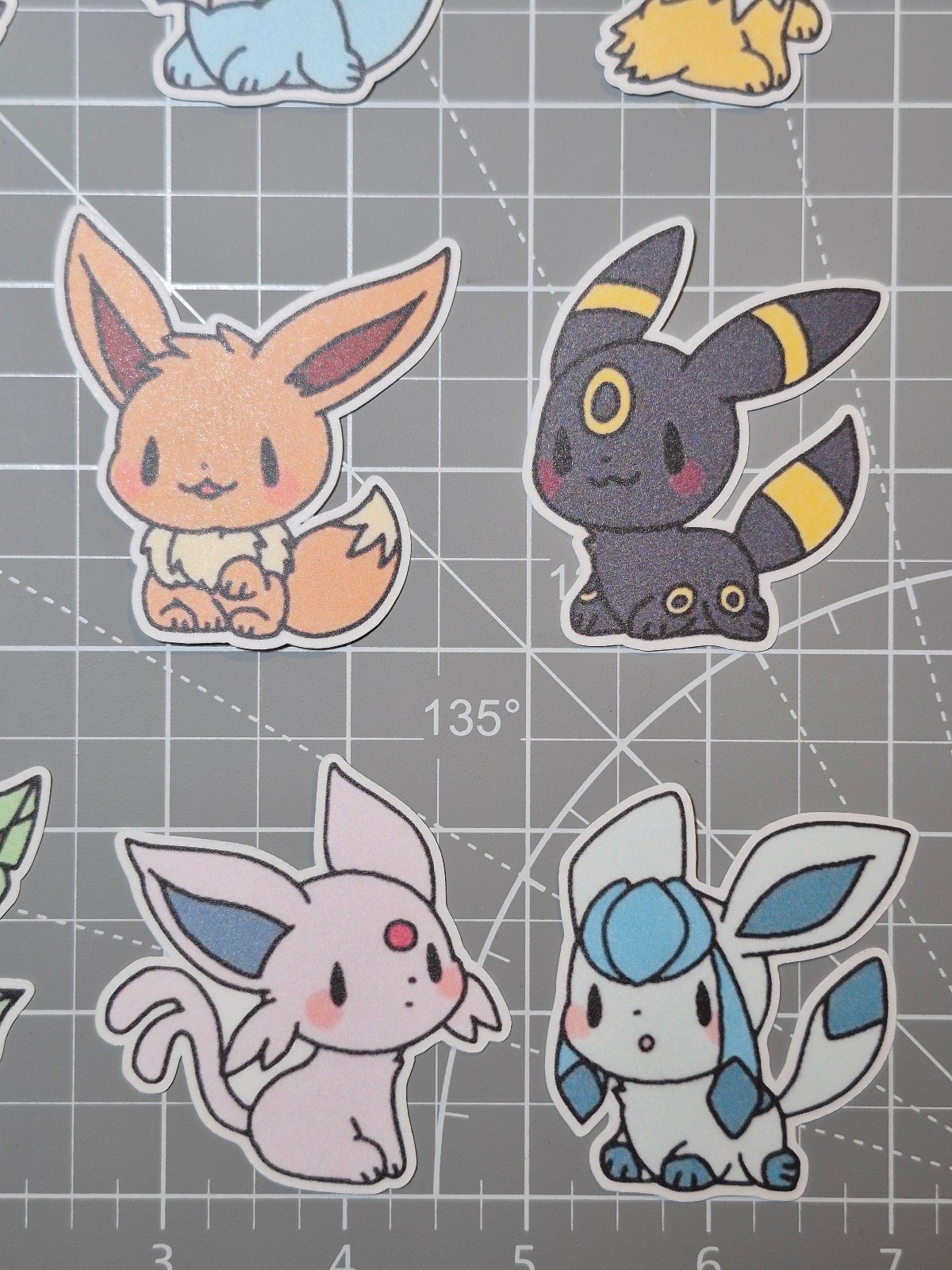 Eeveelution Stickers Matte Lamination Texture Cute Eevee Sticker Decal Pack