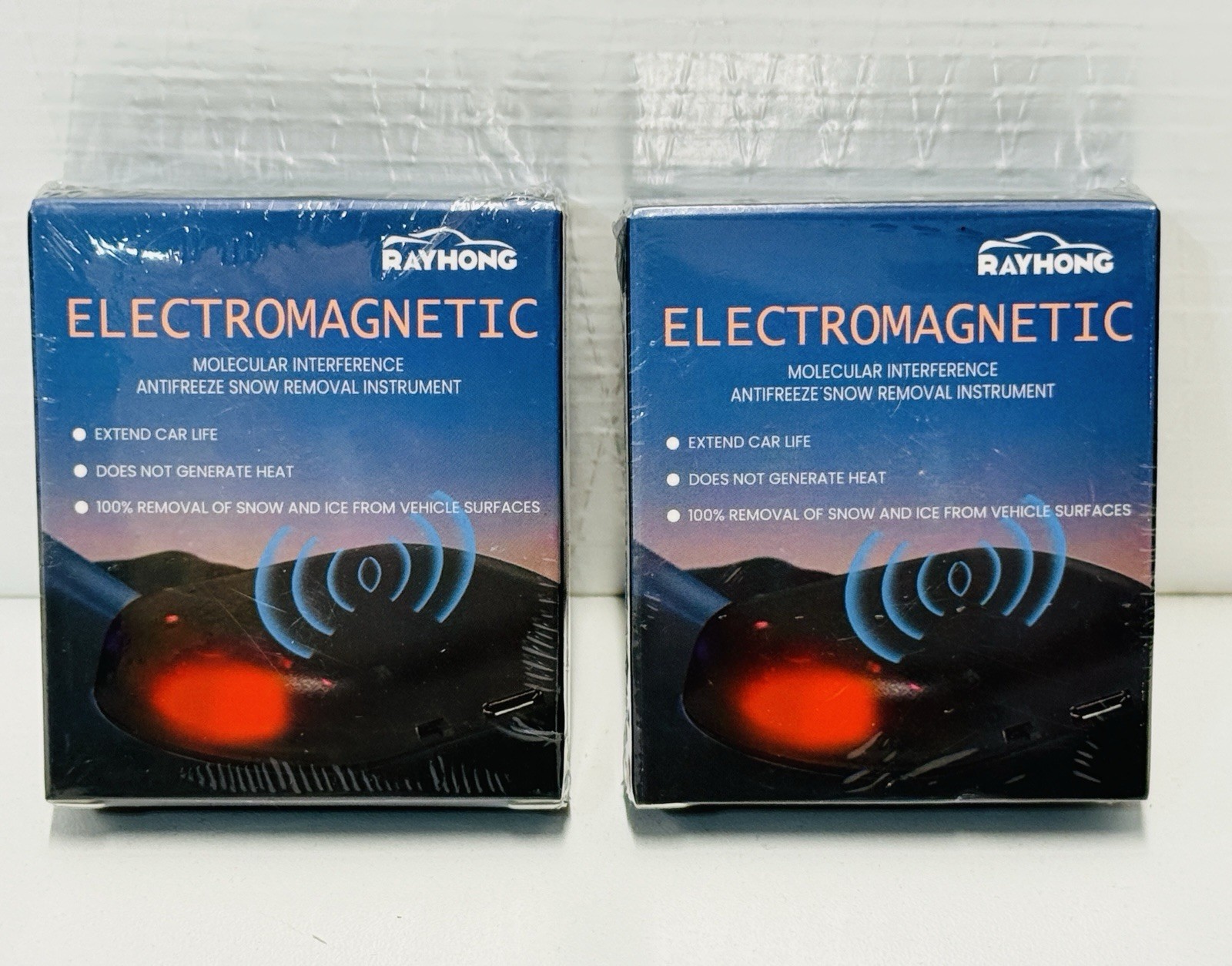 Electromagnetic Snow Removal Device (2) Pack Car Defroster Ice Melt Portable NEW
