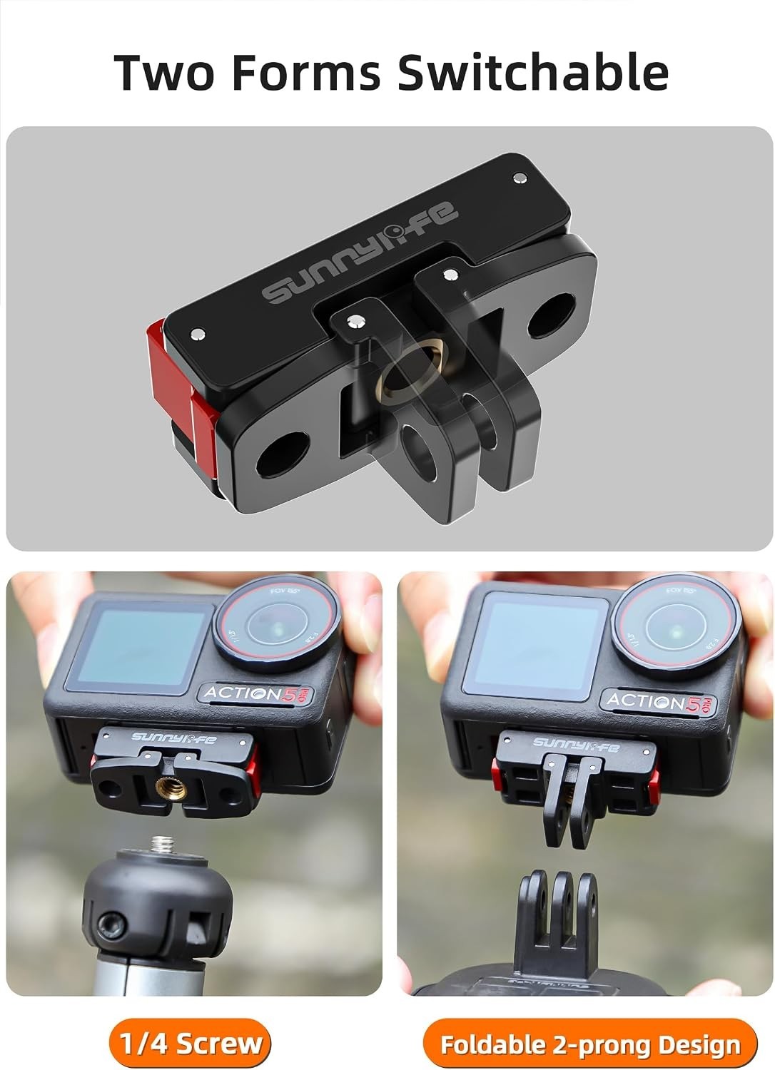 Versatile Magnetic Mount for DJI Osmo Action 5 Pro & Quick Release Adapter
