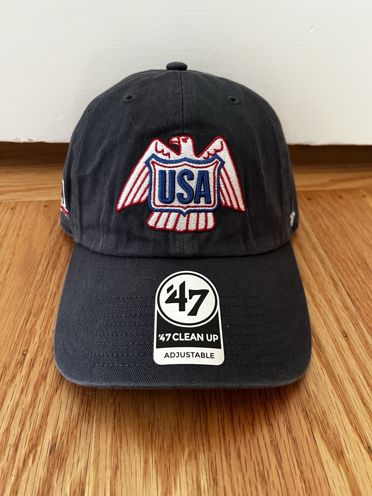 USA HOCKEY VINTAGE '47 CLEAN UP STRAPBACK HAT - Navy OSFM NWT