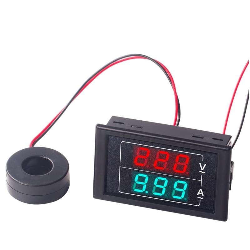 Ampere Voltmeter Detector Digital Display Voltage Current Meter Panel with Wire