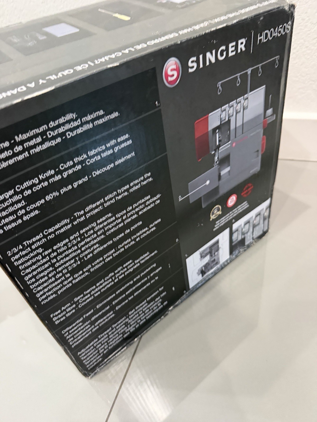 SINGER HD0450S Heavy Duty Serger Overlock Machine with 2-3-4 Thread Capability