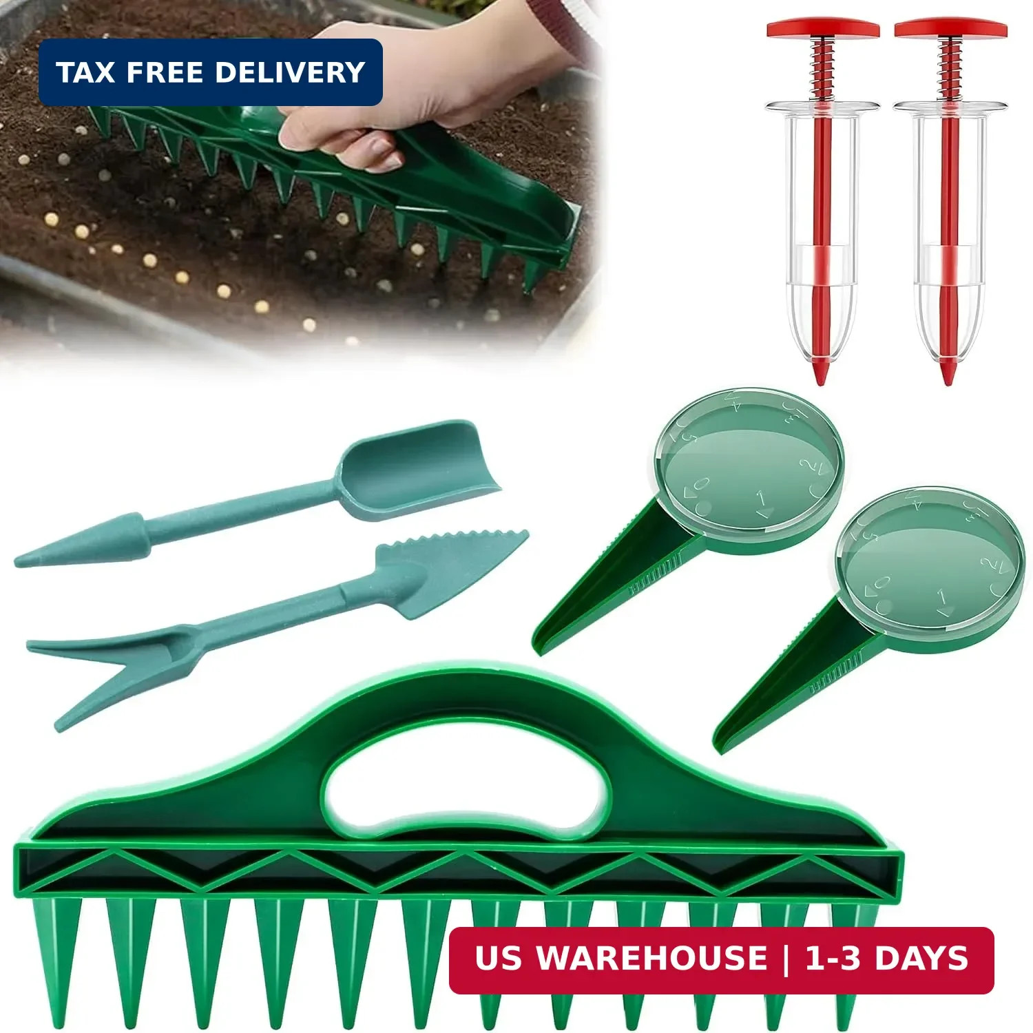 7 Pcs Seed Spreader Set, 2025 Upgraded Mini Seed Dispenser, Garden Seed Planter