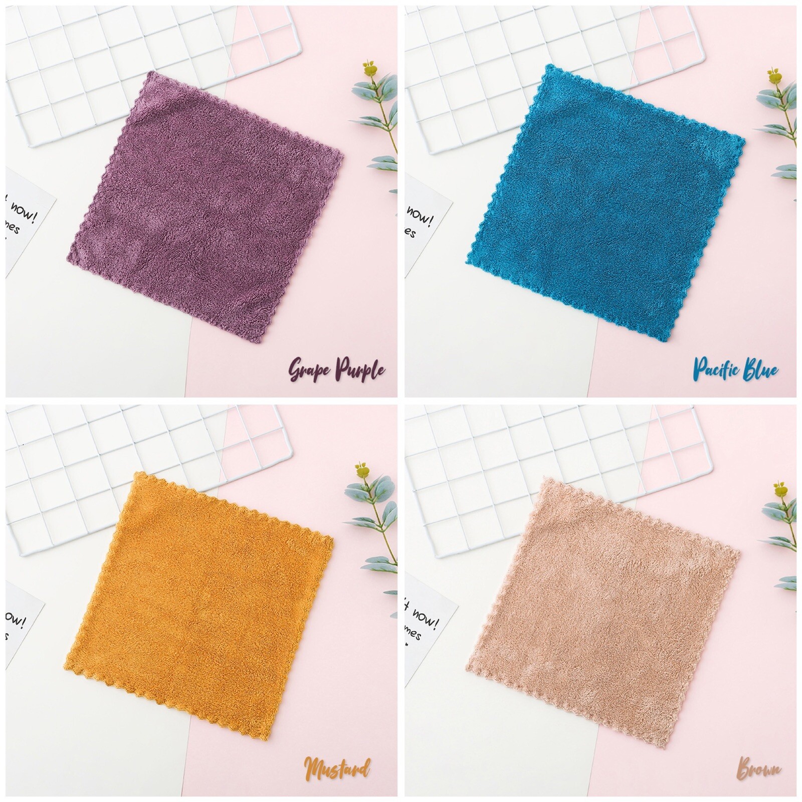 10x Cute Colorful Washcloth Microfiber Cleaning Cloth 25x25CM Kitchen Gift Idea