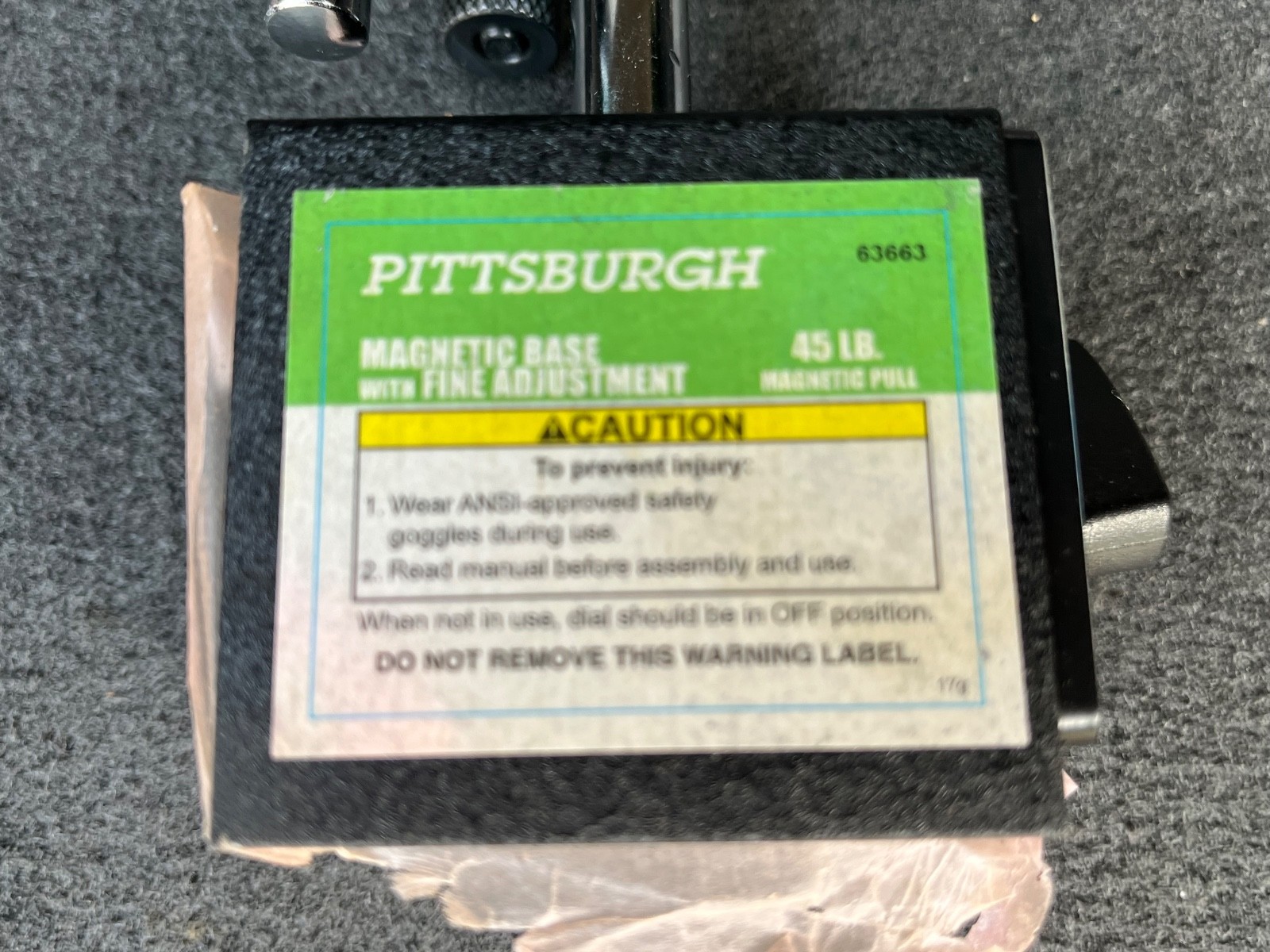 PITTSBURGH MULTI-POSITION MAGNETIC BASE WITH FINE ADJUSTMENT