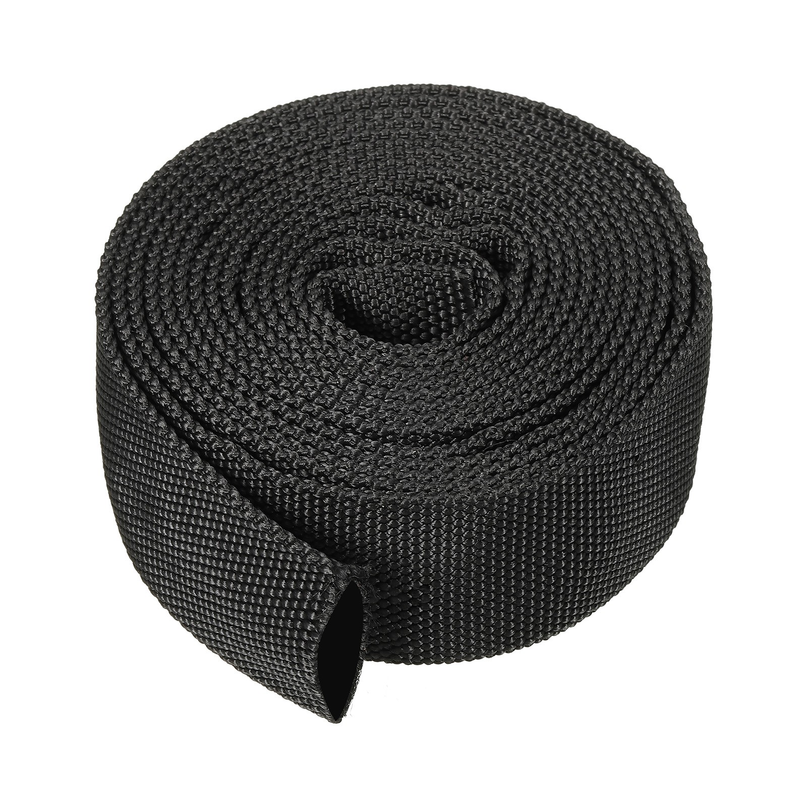 1.6" ID 10FT Nylon Protection Tube Sleeve, Cable Cover Protection, Black