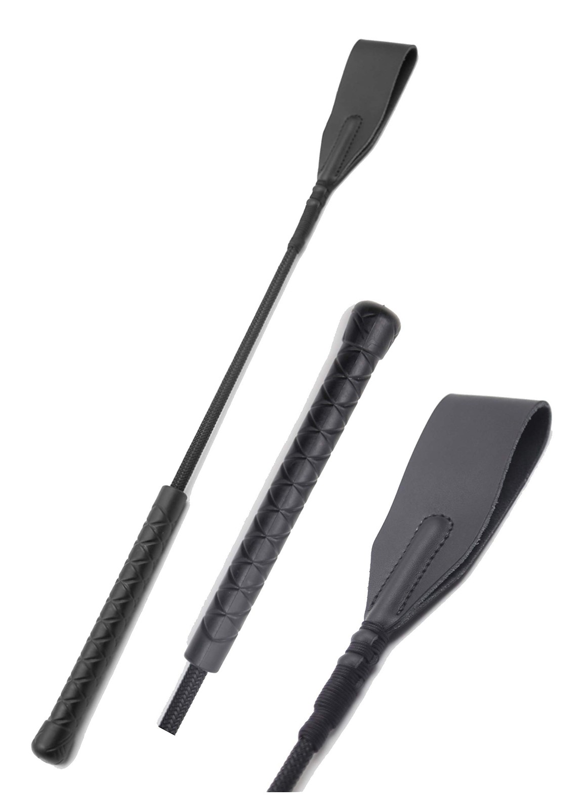 RIDIN Genuine Leather Riding Crop, Crop Leather, Equestrian 16, Black