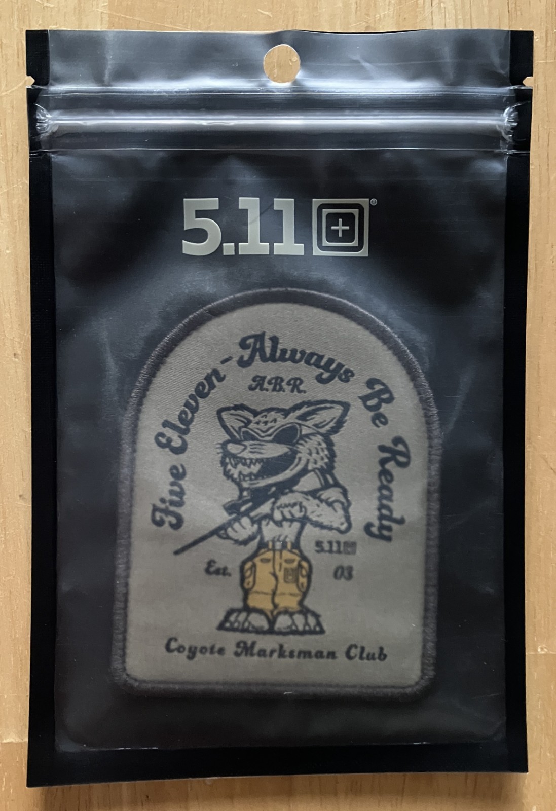 5.11 Tactical "Coyote Hunter Marksman Club" Morale Patch w/ Hook & Loop Backing