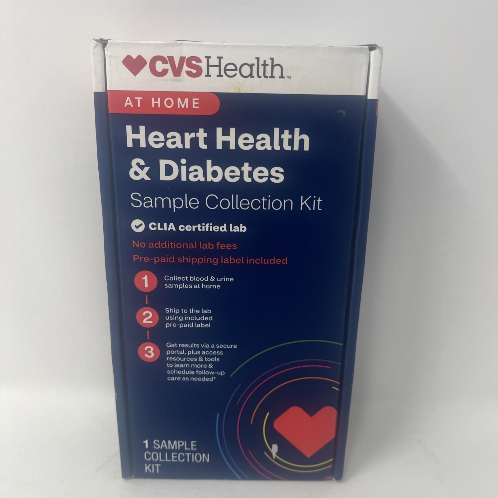 CVS Health Heart& Diabetes Home Test Kit No Lab Fees Exp 5/31/2027