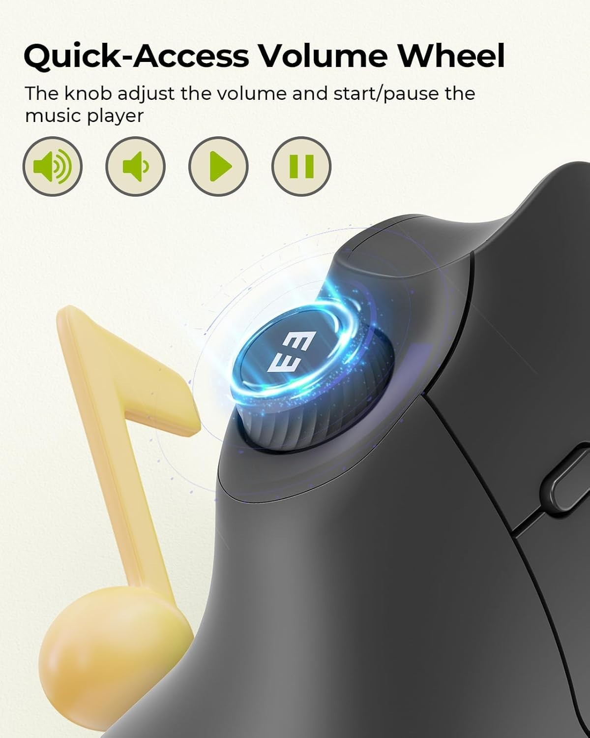 Ergonomic Mouse Wireless, MOU-302 Bluetooth Vertical Mouse Rechargeable, Volu...