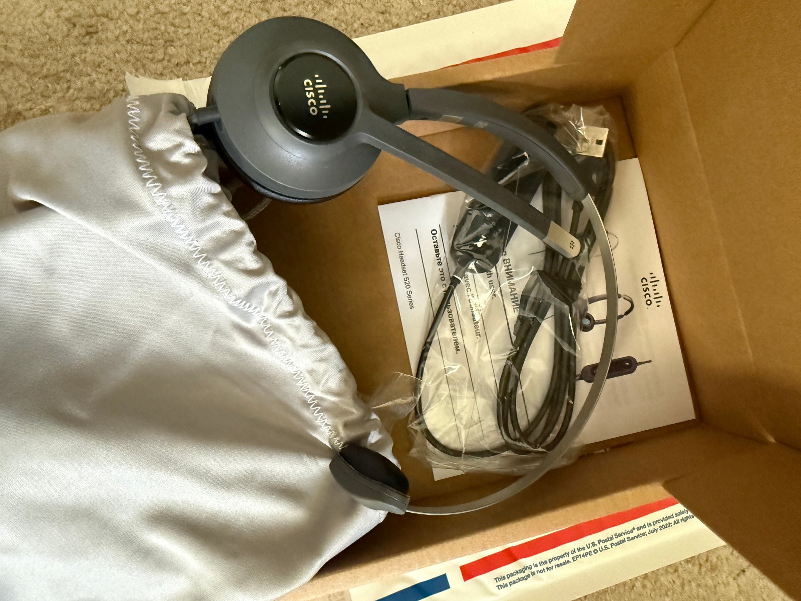Cisco CP-HS-W-521-USB single ear Headset - NEW!! usb a