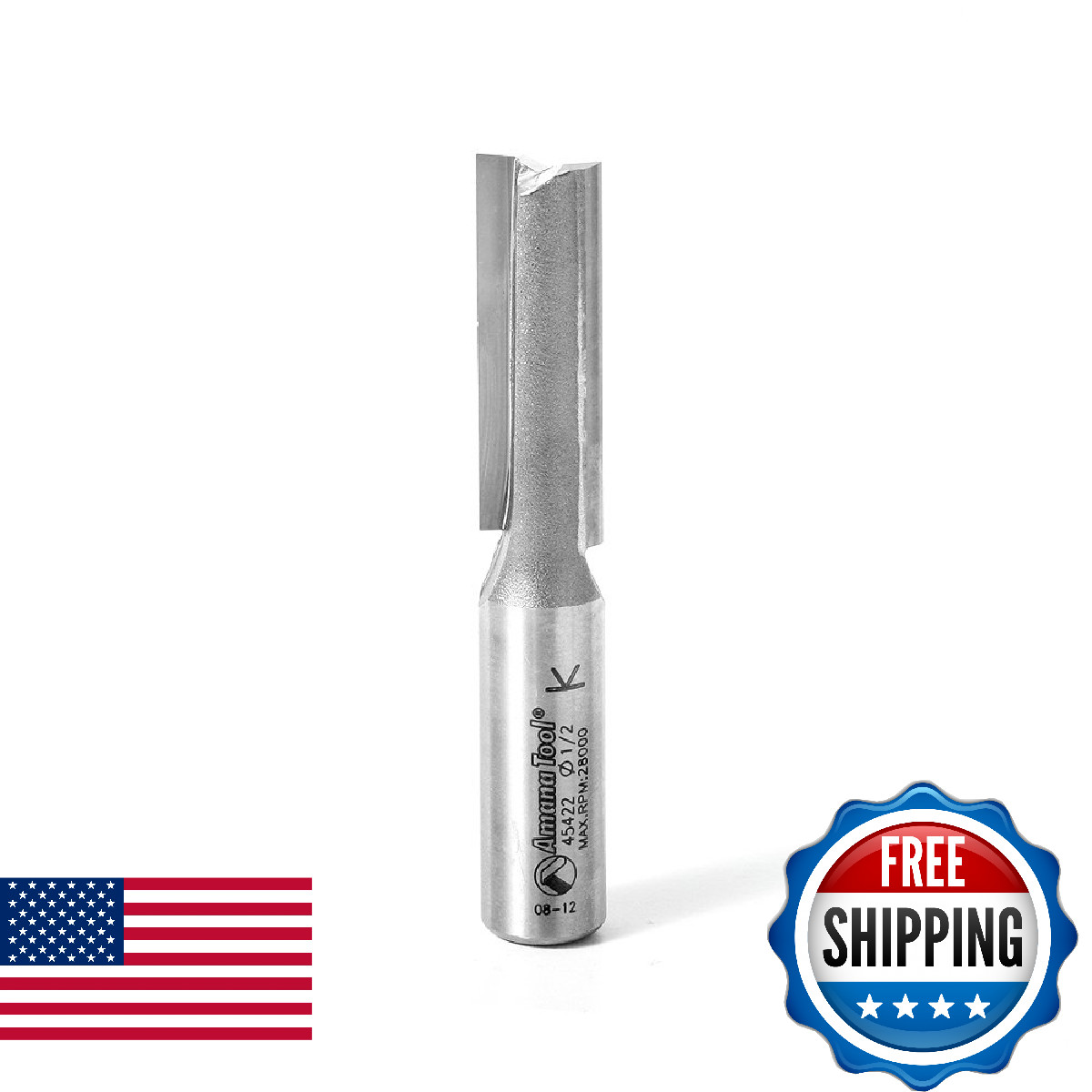 Amana Tool 45422 Carbide Tipped Straight Plunge Router Bit 1/2" Diameter 1-1/2"