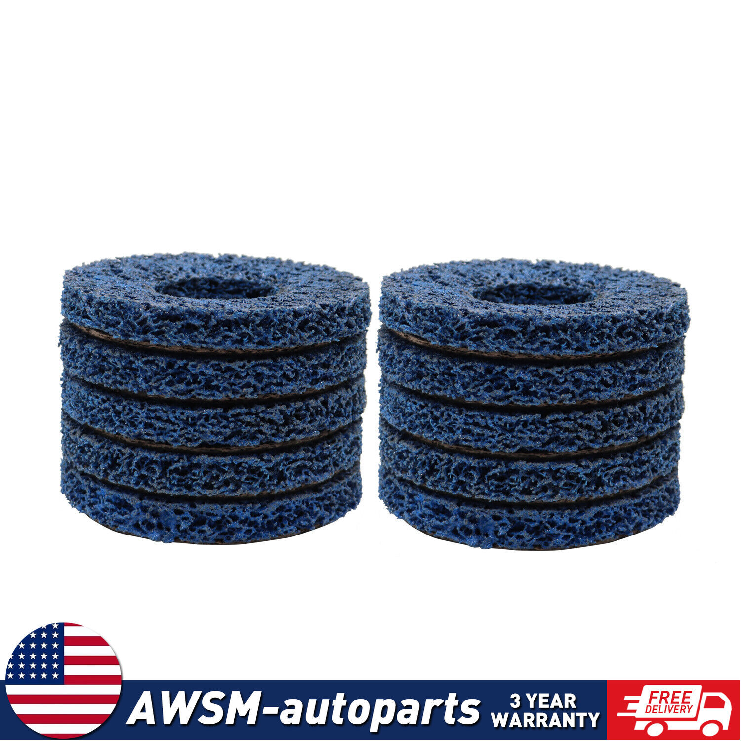 4.5''x7/8" Poly Strip Discs Wheel Paint Rust Removal Clean Angle Grinder 10 Pack