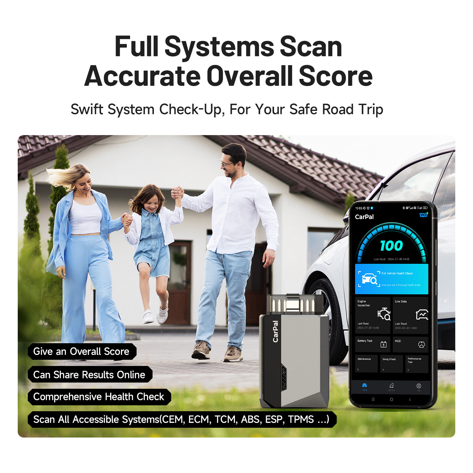 TOPDON CarPal Bluetooth OBD2 Scanner 6 Services OBD2 All System Vehicles