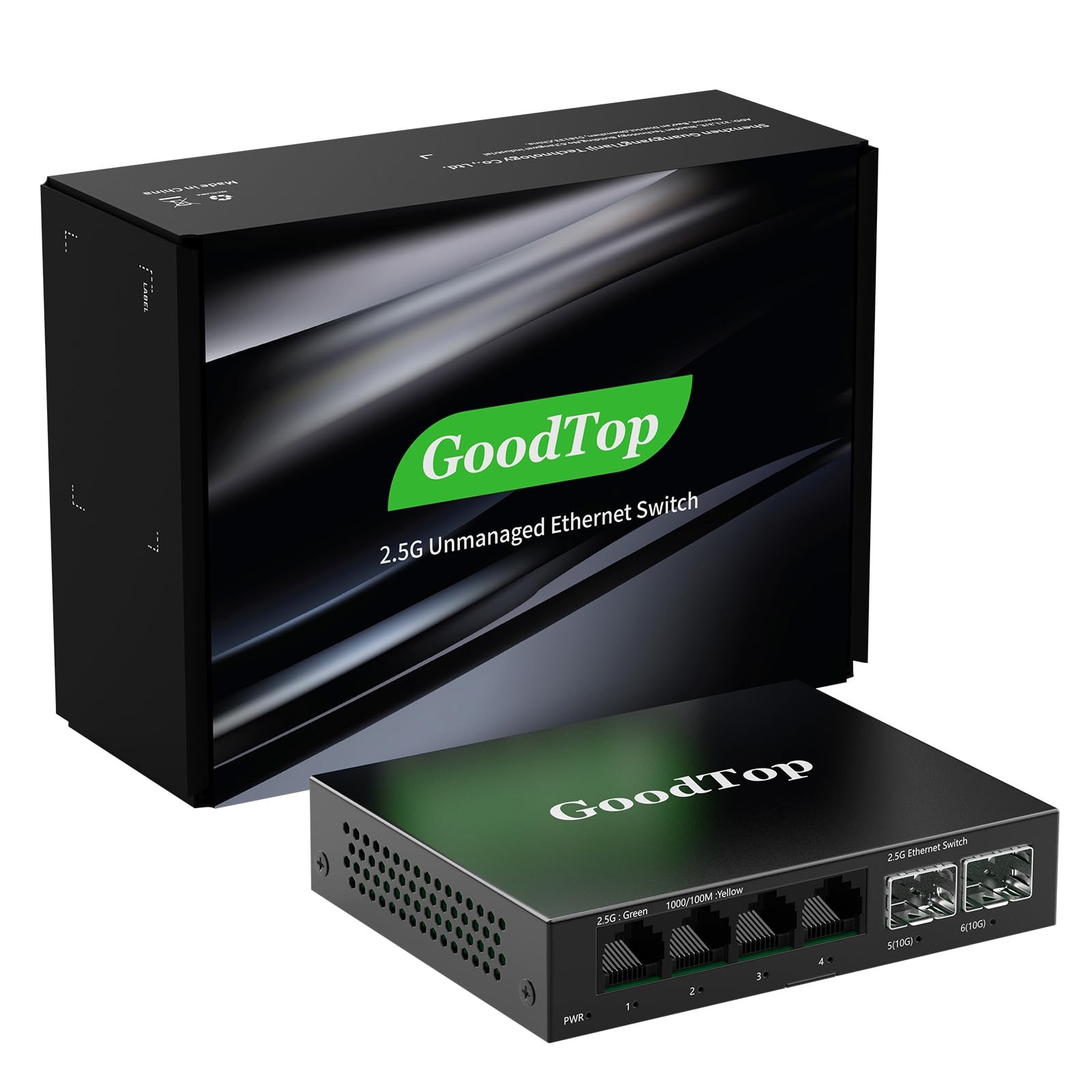 4 Port 2.5Gb Unmanaged Ethernet Switch with 2 x 10G SFP+,4 x 2.5G Base-T Port...