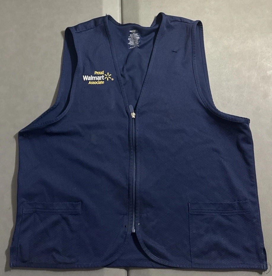 Walmart Proud Associate Unisex Employee Dark Blue Uniform Vest Size L / Large