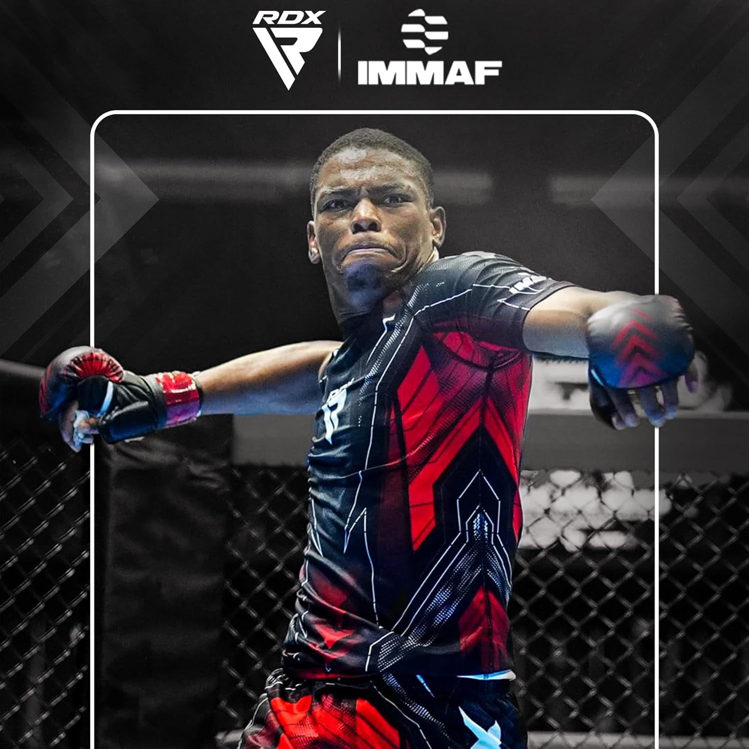 RDX IMMAF Approved Sparring Grappling Gloves Ventilated Open Palm MMA Gloves