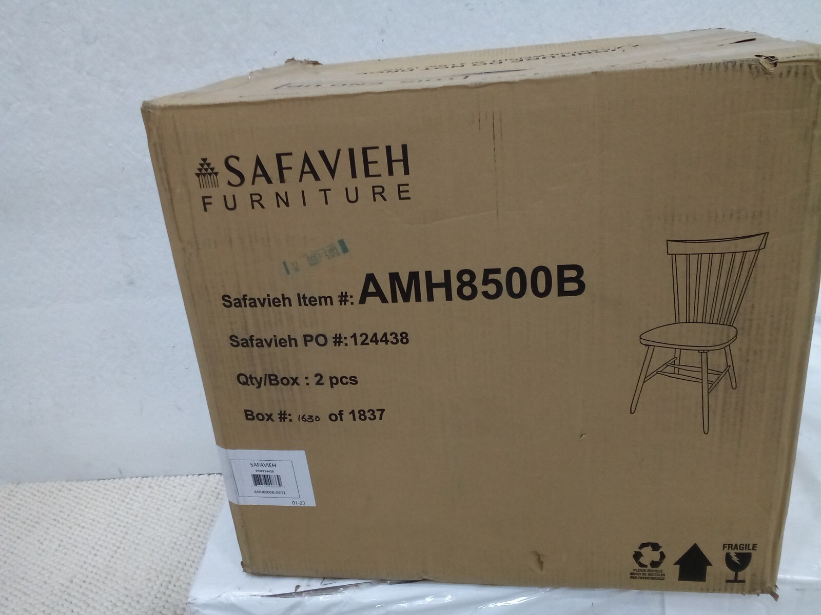 Safavieh PARKER SPINDEL SIDE CHAIR, Reduced Price 2172718107 AMH8500B-SET2