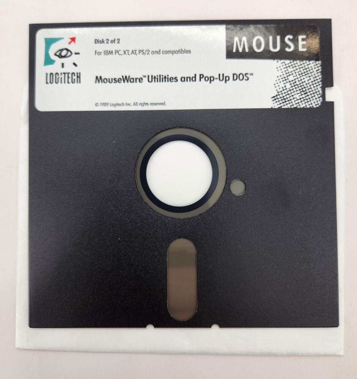 Vintage Logitech MouseWare Version 4.01 Utilities IBM PC, XT, Floppy 5.25” Disk
