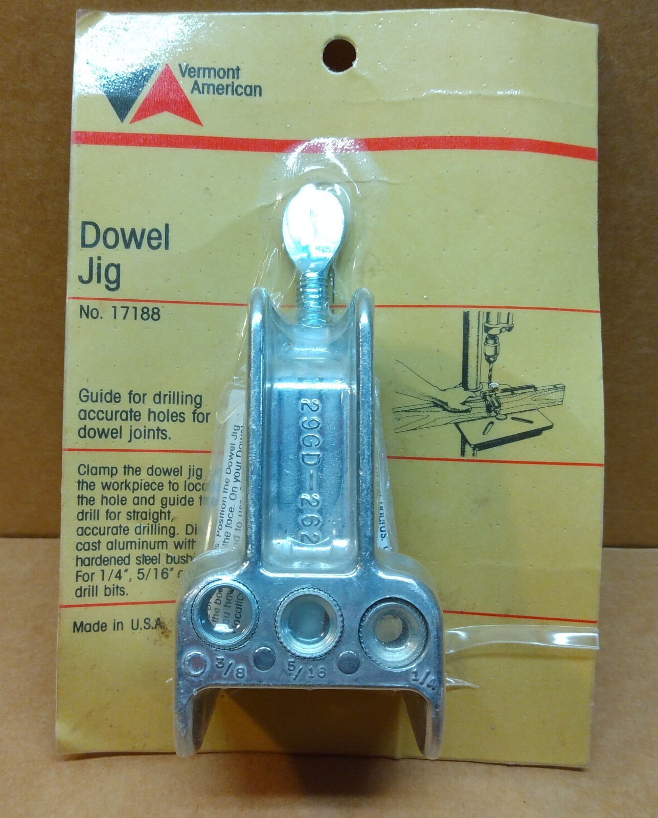 Vermont American Dowel Jig No. 17188 Joint Drilling Guide NOS New-Sealed USA