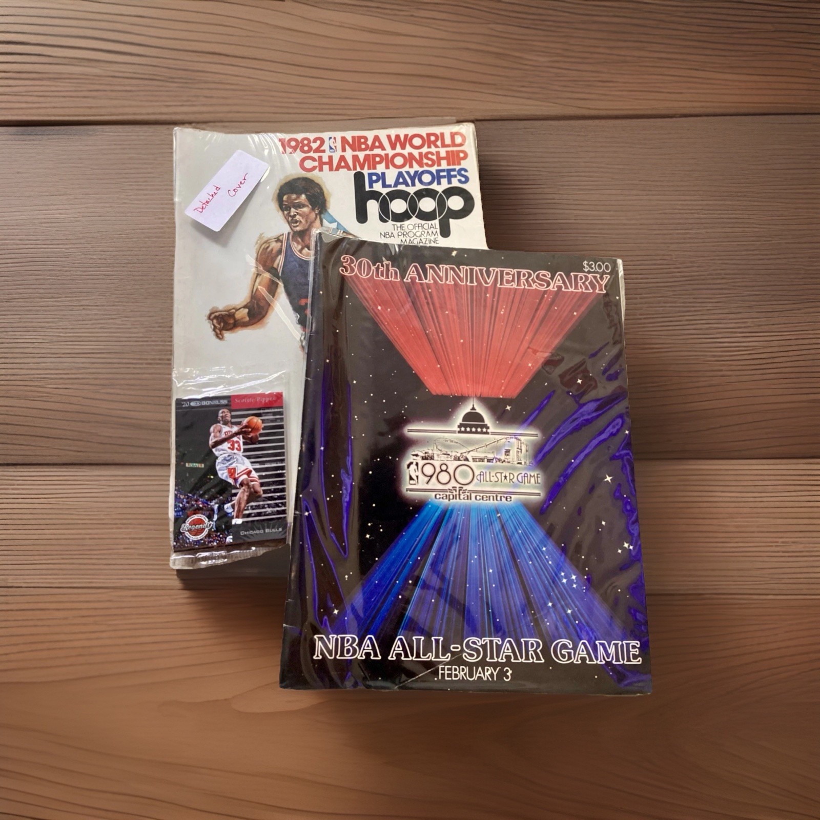 2020 NBA Legends Brunch Panini Pack w/ Pippen Thomas + 1980 1982 Programs Lot