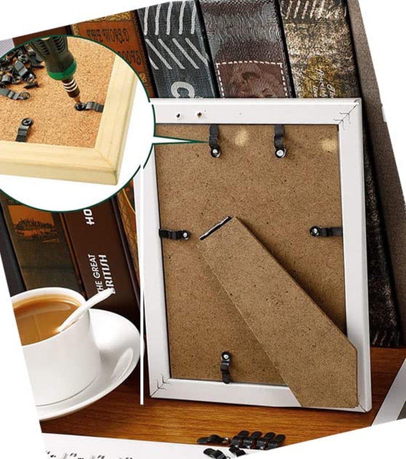 200 Pcs Picture Frame Turn Button Metal Bow Shape with Screws for Hanging Pic...